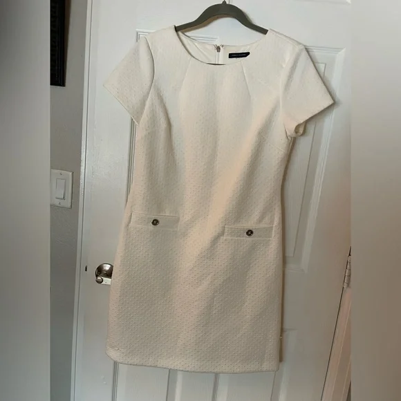 Tommy Hilfiger | Dresses | White Dress Gold Accents From Tommy Hilfiger |  Poshmark